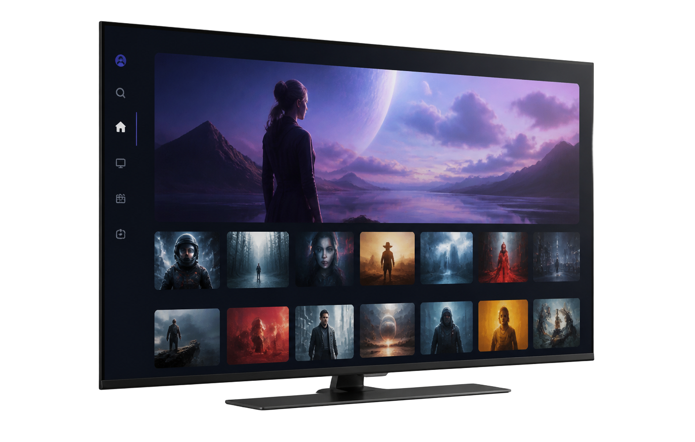 Smart TV displaying the Zurgast streaming interface